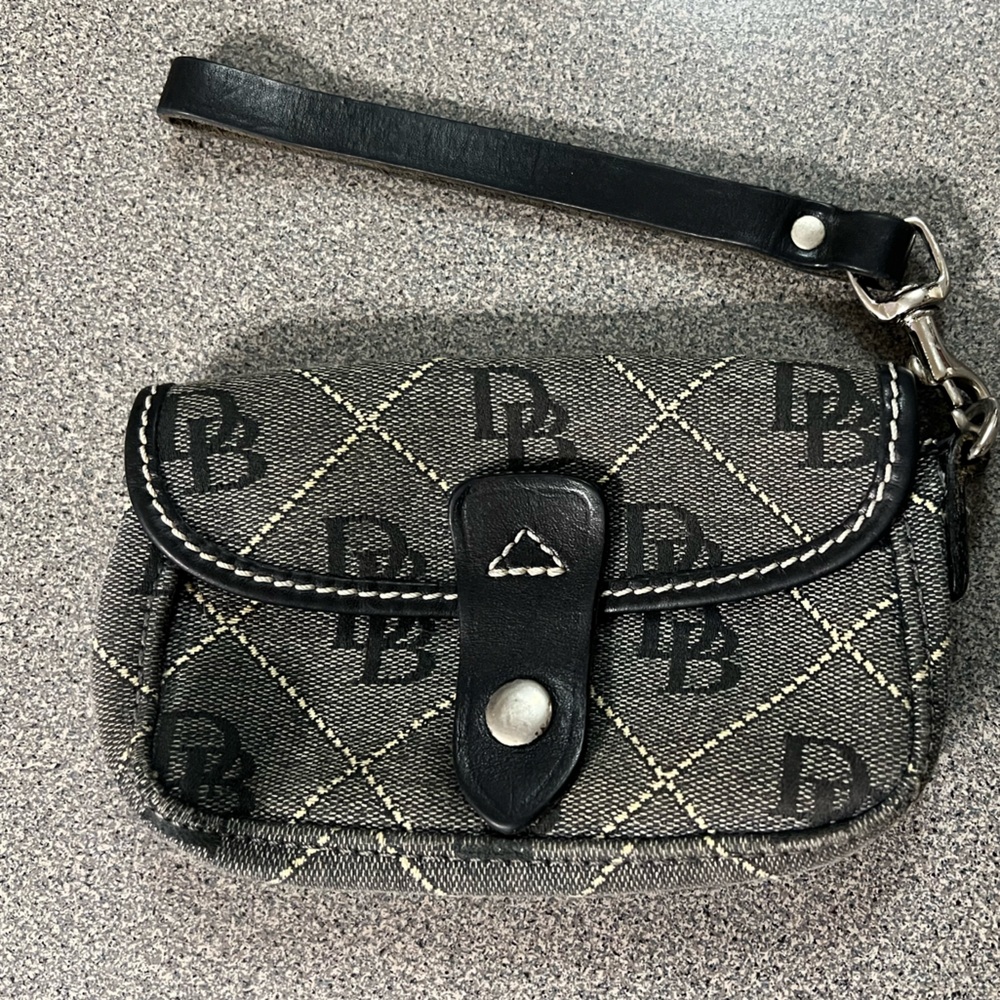Dooney & Bourke Black and Gray Wristlet Wallet